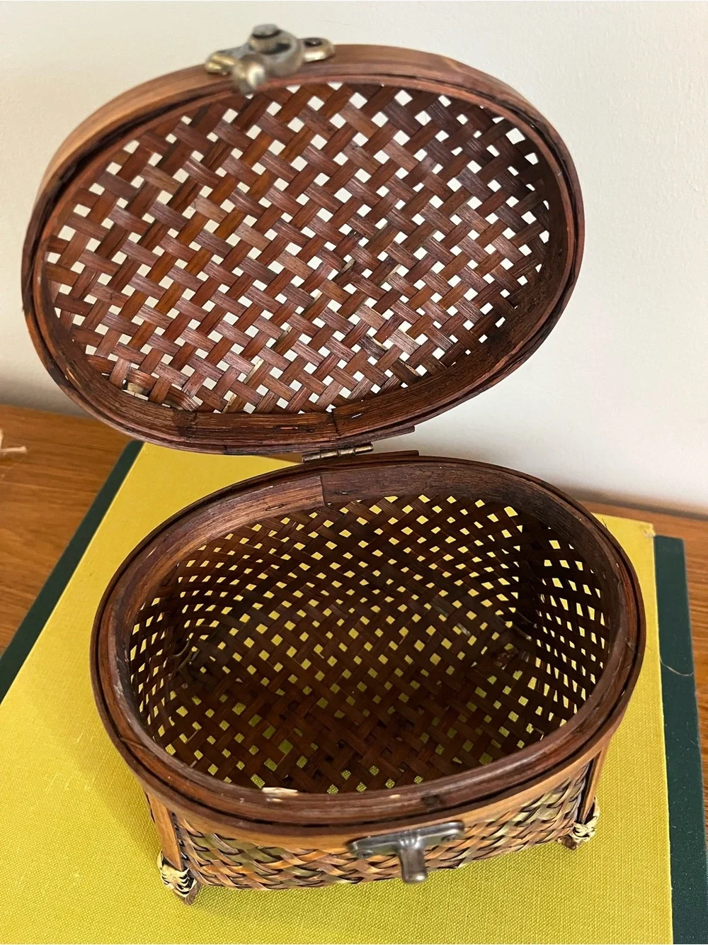 Handwoven Bamboo Jewelry Box - Brown